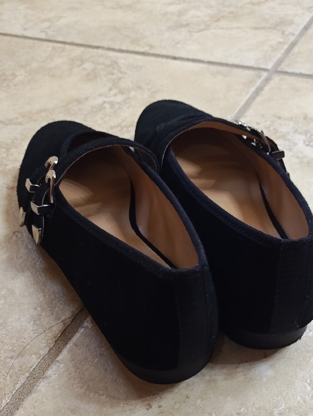 Black Double-Strap Mary Jane Flats - Picture 3 of 4